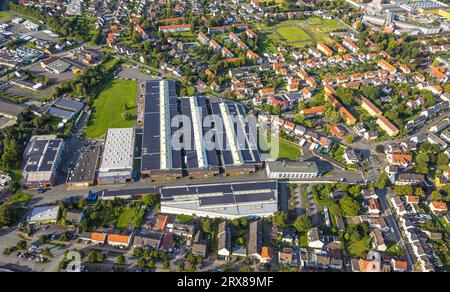 Vista aerea, Hammer Straße Industrial Park, Standard-Metallwerke GmbH, Werl, Werl-Unnaer Börde, Renania settentrionale-Vestfalia, Germania, GERMANIA, Europa, commercio Foto Stock