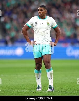 Damian Willemse sudafricano durante la Coppa del mondo di rugby 2023, partita in piscina B allo Stade de France di Parigi, in Francia. Data immagine: Sabato 23 settembre 2023. Foto Stock