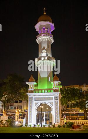 La moschea Kapitan Keling di notte, Georgetown, Penang, Malesia Foto Stock