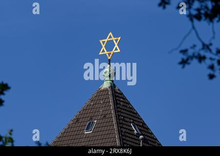 tetto con la stella di david della sinagoga di colonia a rathenauplatz Foto Stock