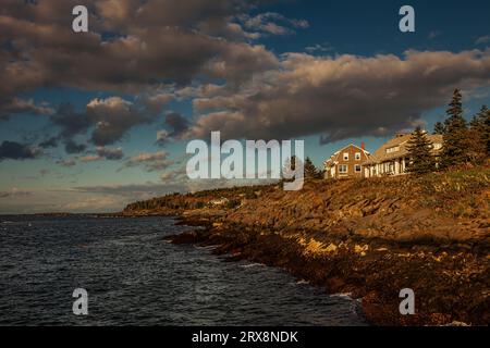 Cottages   Monhegan Island, Maine, Stati Uniti d'America Foto Stock