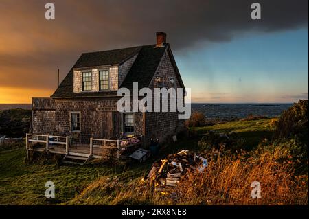 Cottage   Monhegan Island, Maine, Stati Uniti d'America Foto Stock