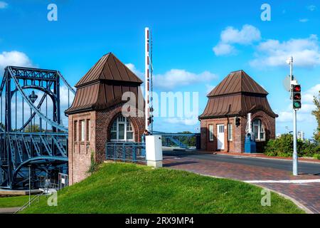 Kaiser-Wilhelm-Bridge sopra il EMS-Jade Kanal a Wilhelmshaven, Germania Foto Stock