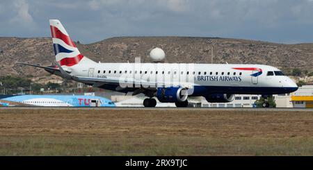 Avión de Línea Embraer 190/195 de la aerolínea BA Cityflyer Foto Stock