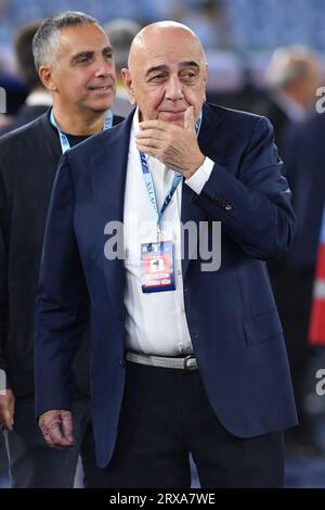 Roma, Lazio. 23 settembre 2023. il presidente di Monza Adriano Galliani durante la partita di serie A tra Lazio e Monza allo stadio olimpico, Italia, 23 settembre 2023. AllShotLive/Sipa USA credito: SIPA USA/Alamy Live News Foto Stock