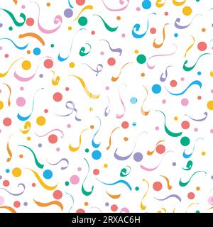 Cerchi a pois casuali senza cuciture linea divertente motivo senza cuciture. Sfondo artistico creativo minimalista per bambini o design alla moda di base Illustrazione Vettoriale