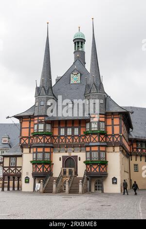 Il municipio di Wernigerode, Harz, Germania Foto Stock