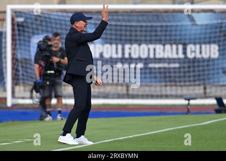 Empoli, Italia. 24 settembre 2023. L'allenatore dell'Empoli FC Aurelio Andreazzoli durante l'Empoli FC vs Inter - FC Internazionale, partita di serie A A Empoli, Italia, 24 settembre 2023 crediti: Independent Photo Agency/Alamy Live News Foto Stock