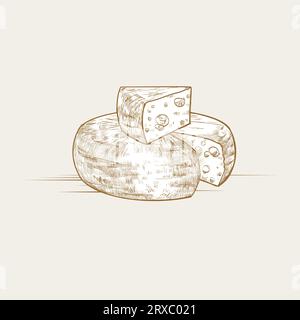 Design con logo Cheese. Illustrazione vettoriale. Grafica Illustrazione Vettoriale