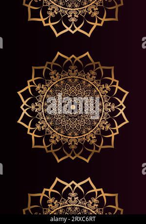 sfondo mandal di colore dorato vettoriale Illustrazione Vettoriale