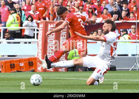 Buenos Aires, Argentina. 24 settembre 2023. Braian Martinez di Independiente durante la partita per il sesto round della Liga Profesional de Fútbol Binance Cup argentina allo Stadio Ricardo Bochini ( credito: Néstor J. Beremblum/Alamy Live News Foto Stock