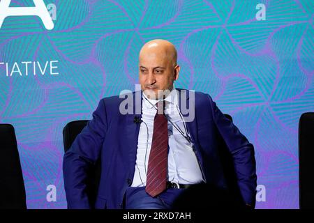 New York, New York, USA. , . Walid Hareb al Falahi durante la 2023 UNSTOPPABLE AFRICA Conference presentata da Global African Business Initiative, tenutasi al Westin Grand Central di New York, settembre 21-22 2023. Crediti: Jennifer Graylock/Alamy Live News Foto Stock