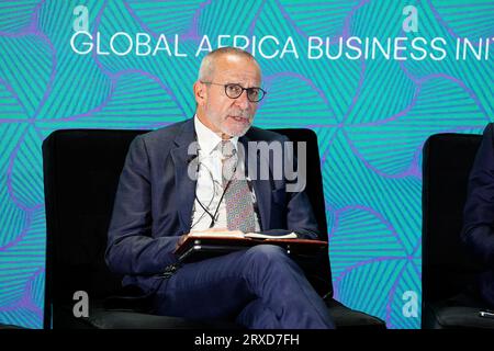 New York, New York, USA. , . Martin Kingston durante la 2023 UNSTOPPABLE AFRICA Conference presentata da Global African Business Initiative, tenutasi al Westin Grand Central di New York, settembre 21-22 2023. Crediti: Jennifer Graylock/Alamy Live News Foto Stock