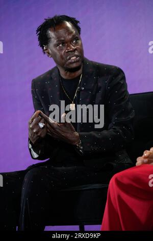 New York, New York, USA. , . Baaba Maal durante la 2023 UNSTOPPABLE AFRICA Conference presentata da Global African Business Initiative, tenutasi al Westin Grand Central di New York, settembre 21-22 2023. Crediti: Jennifer Graylock/Alamy Live News Foto Stock