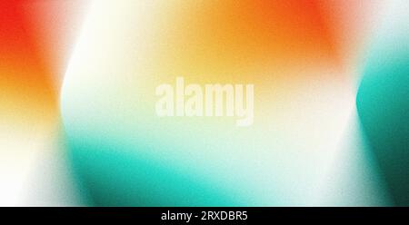 Sfondo effetto granuloso retrospettivo sfumatura di colore arancione, bianco e verde, grafica astratta del banner Web Foto Stock