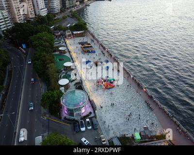 Il lungomare centrale e occidentale, di recente apertura, Hong Kong, Cina. Foto Stock