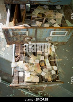 Teatro autoptico presso l'abbandonata St. Elizabeths Mental Hospital a Washington DC. Foto di Liz Roll Foto Stock