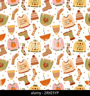 Elegante design autunnale con motivo senza cuciture Foto Stock