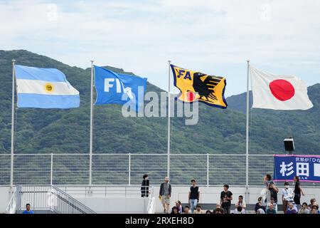 Fukuoka, Giappone. 23 settembre 2023. General View Football/Soccer : partita amichevole internazionale femminile tra il Giappone 8-0 e l'Argentina allo Stadio Kitakyushu di Fukuoka, Giappone . Credito: SportsPressJP/AFLO/Alamy Live News Foto Stock