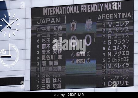 Fukuoka, Giappone. 23 settembre 2023. General View Football/Soccer : partita amichevole internazionale femminile tra il Giappone 8-0 e l'Argentina allo Stadio Kitakyushu di Fukuoka, Giappone . Credito: SportsPressJP/AFLO/Alamy Live News Foto Stock