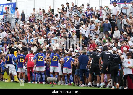 Fukuoka, Giappone. 23 settembre 2023. General View Football/Soccer : partita amichevole internazionale femminile tra il Giappone 8-0 e l'Argentina allo Stadio Kitakyushu di Fukuoka, Giappone . Credito: SportsPressJP/AFLO/Alamy Live News Foto Stock