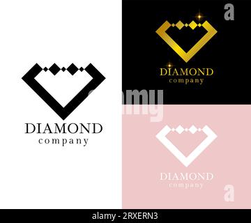 Logo Vector Diamond, icona dell'azienda di gioielleria, marchio gemme Illustrazione Vettoriale