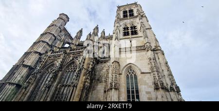 Collégiale Saint-Vulfran (XIII), Abbeville, Pas-de-Calais, Hauts-de-France, francia Foto Stock