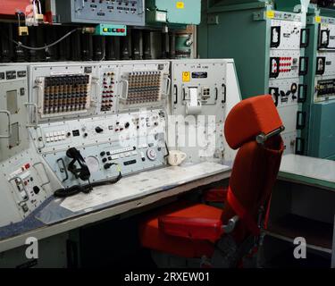 Un centro di controllo del lancio sotterraneo in un sito di missule a Cooperstown, North Dakota. Foto Stock