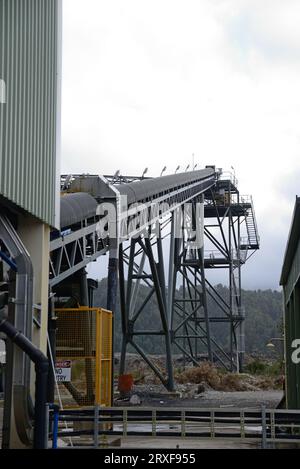 GREYMOUTH, NUOVA ZELANDA, circa 2010: Impianto di consegna del carbone presso la miniera di carbone di Pike River, circa 2010 vicino a Greymouth, nuova Zelanda, Foto Stock