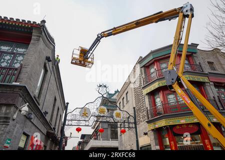 Scenario architettonico di Dashilan in Qianmen Street a Pechino Foto Stock