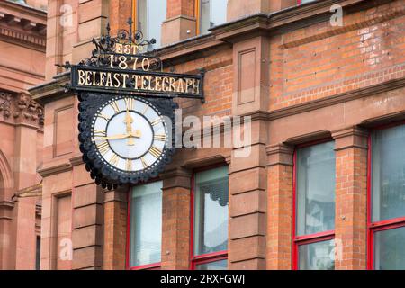 Il Belfast Telegraph ha occupato il suo edificio a quattro piani sulla Royal Avenue per circa 130 anni. Da quando si è trasferito a County Down. Foto Stock