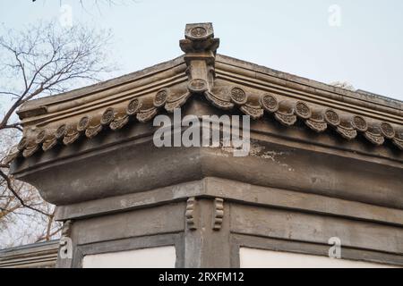 Pechino - Cina, 27 febbraio 2023: Mattonelle in Guozijian Street, Pechino Guozijian. Foto Stock