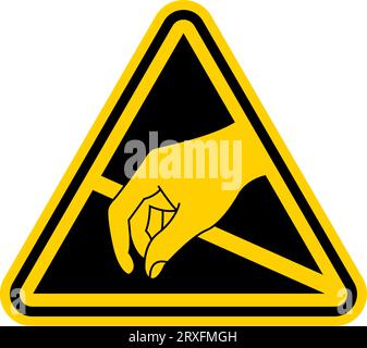 Segnale di avvertenza simbolo di pericolo statico sensibile Illustrazione Vettoriale