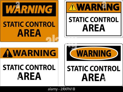 Area di controllo statica del segnale di avvertenza Illustrazione Vettoriale