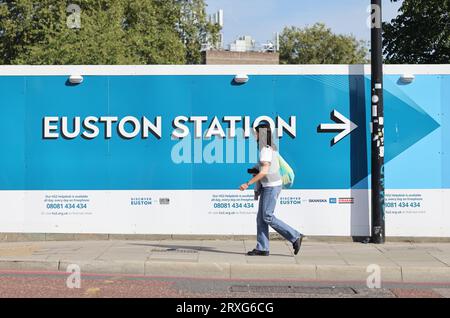 L’estensione HS2 da Old Oak Common al terminal centrale di Euston è incerta, in quanto, insieme alla tratta settentrionale, il governo considera la demolizione o il ritardo del grande progetto infrastrutturale che ha causato una reazione da parte dell’industria e delle imprese, Regno Unito Foto Stock