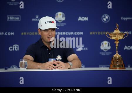 Roma, Italia. 25 settembre 2023. ROMA, Italia - 25.09.2023: Il capitano Zach Johnson's durante la conferenza stampa Ryder Cup 2023 presso il Marco Simeoni Golf e Country Club di Roma. Credito: Agenzia fotografica indipendente/Alamy Live News Foto Stock