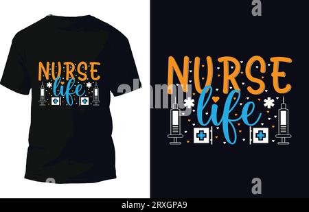 T Shirt Design Vector infermiere Illustrazione Vettoriale