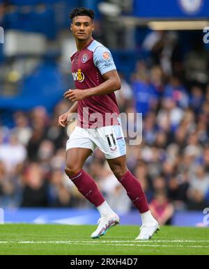 24 set 2023 - Chelsea contro Aston Villa - Premier League - Stamford Bridge Ollie Watkins dell'Aston Villa durante la partita contro il Chelsea. Immagine : Mark Pain / Alamy Live News Foto Stock