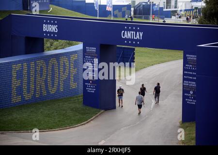 Roma, Italia. 25 settembre 2023. ROMA, Italia - 25.09.2023: Lavori in corso per la Ryder Cup 2023 a Roma presso il Marco Simeoni Golf e Country Club di Roma. Credito: Agenzia fotografica indipendente/Alamy Live News Foto Stock