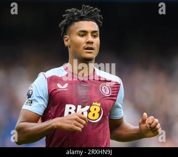 24 set 2023 - Chelsea contro Aston Villa - Premier League - Stamford Bridge Ollie Watkins dell'Aston Villa durante la partita contro il Chelsea. Immagine : Mark Pain / Alamy Live News Foto Stock