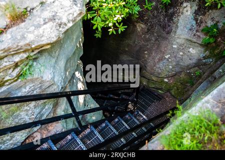 The Devils Kitchen nel Caesars Head State Park, South Carolina Foto Stock