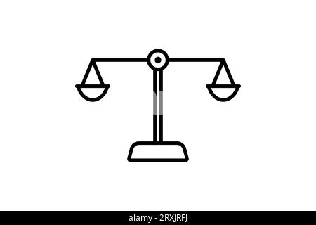 Icona bilanciamento o scale. Icona relativa all'opzione o all'argomento. icona adatta per la progettazione di siti web, app, interfacce utente, stampabili, ecc. Stile icona linea. S Illustrazione Vettoriale