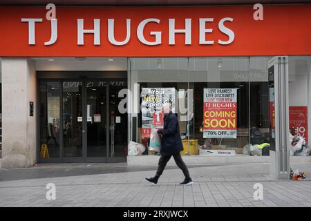 TJ Hughes si trasferisce in Church Street nel centro di Liverpool. Foto Stock