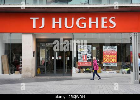 TJ Hughes si trasferisce in Church Street nel centro di Liverpool. Foto Stock