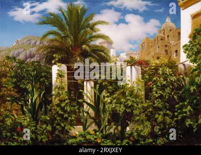 Frederic Leighton, Garden of an Inn, Capri, dipinto ad olio su tela, circa 1859 Foto Stock