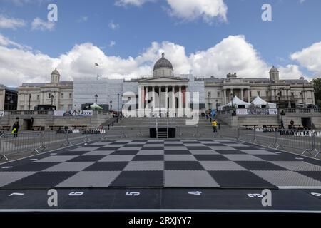 ChessFest a Trafalgar Square, il più grande evento di scacchi di un giorno del Regno Unito per chiunque ami o voglia imparare gli scacchi, Londra, Inghilterra, Regno Unito Foto Stock