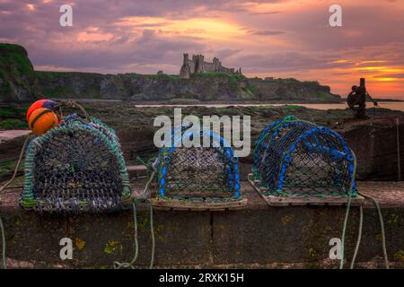 Il castello in rovina di Tantallon a North Berwick, East Lothian, Scozia Foto Stock