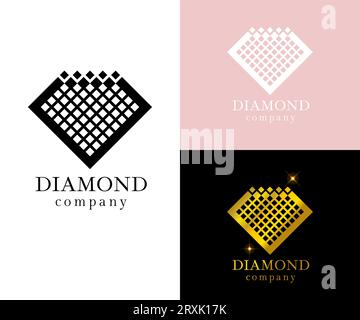 Logo Vector Diamond, icona dell'azienda di gioielleria, marchio gemme Illustrazione Vettoriale
