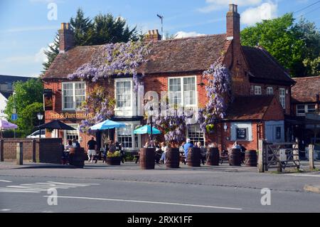 Pen & Parchment Traditional Hotel/Pub a Stratford-upon-Avon, Warwickshire, West Midlands, Inghilterra, Regno Unito. Foto Stock