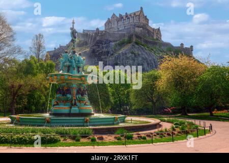 Il Castello di Edimburgo in Scozia Foto Stock